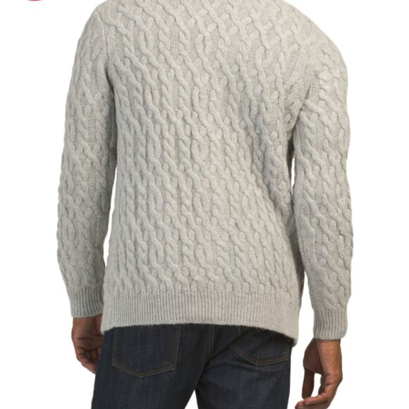 NEW PAOLO MONDO Made In Italy Knit Shawl Collar Cardigan grey for men 563tn - Picture 2 of 4